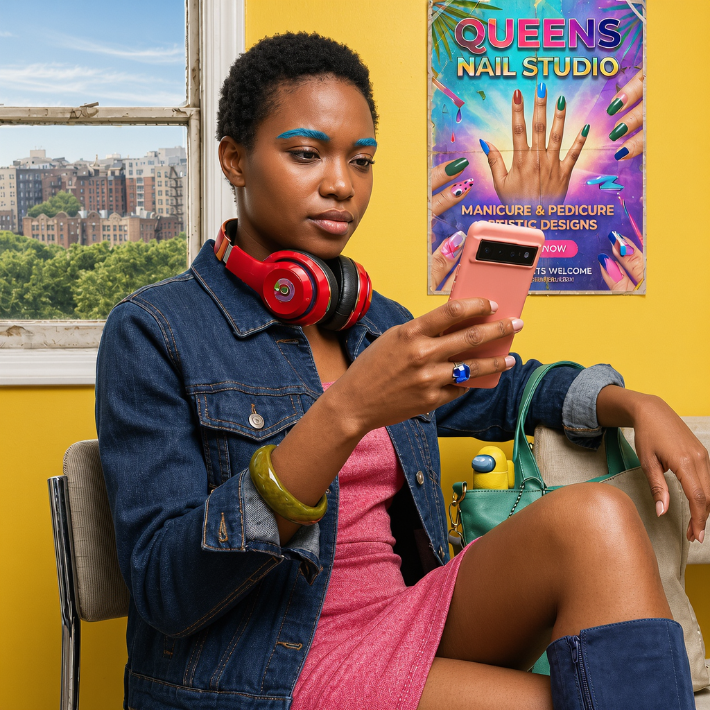 Mona Lisa of the Bronx — stylish woman embodying the mnemonic alphabet cipher art